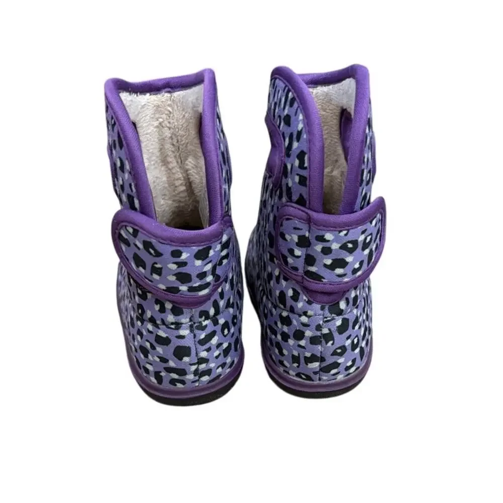 Bogs Kids' Classic Leopard waterproof boots in purple multi toddler size 7